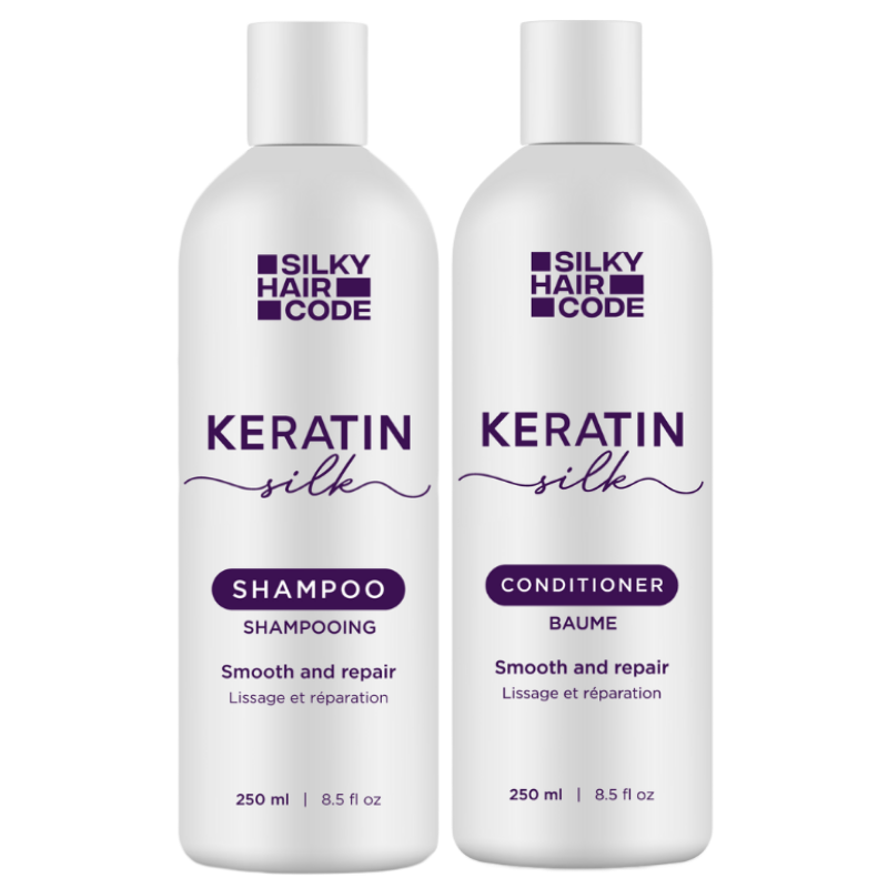 Intensywna kuracja regenerująca do włosów zniszczonych mini zestaw KERATIN SILK