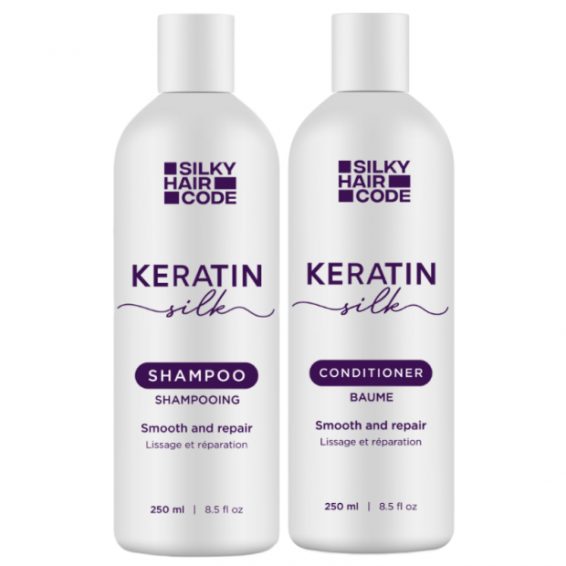 Intensywna kuracja regenerująca do włosów zniszczonych mini zestaw KERATIN SILK