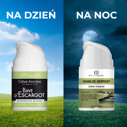 Krem przeciwzmarszczkowy na dzień i na noc ze śluzem ślimaka i wydzieliną węża